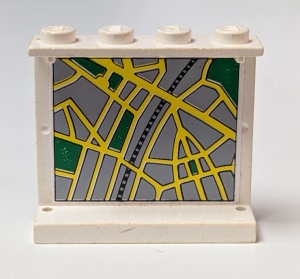 4215apb09-1G Paneel 1x4x3 plattegrond groen/grijs wit gebruikt *0D0000
