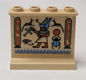4215pb014-2G Paneel 1x4x3 Egyptische tekening- Tor rechts crème gebruikt *0D0000