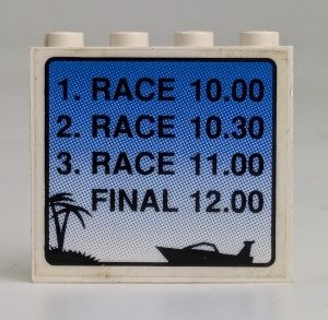 4215pb042-1G Paneel 1x4x3 Race aankondiging wit gebruikt *0D0000