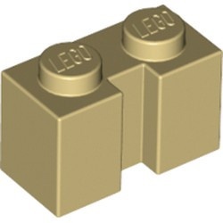 4216-2 Steen 1x2 met sleuf crème NIEUW *1L040