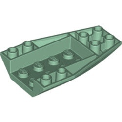 43713-48G Wig OMGEKEERD 6x4 gebogen steen 2x2 nopgaten groen, zandkleurig gebruikt *1D012