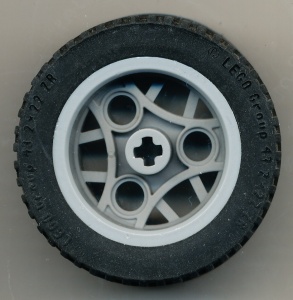44292c02-86 Wiel 30.4mmx20mm met 3 pingaten en band 43.2x22 ZR (44292/44309) grijs, licht (blauwachtig) NIEUW *5W000