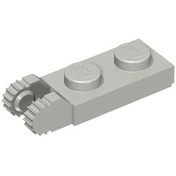 44302-86 Scharnierplaat 1x2- TWEE houders aan einde grijs, licht (blauwachtig) NIEUW *1B299