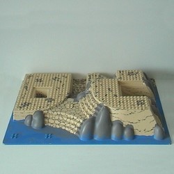 44510pb03-2 Basisplaat 32x48x6 Rotsen/water/zand (PAKKETPOST) crème NIEUW *1W000