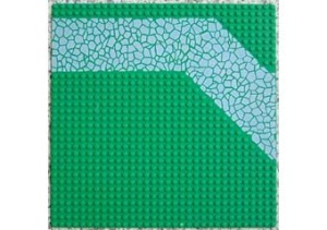 4478px2-6G Wegenplaat 32x32 pad met keien groen gebruikt *3K000