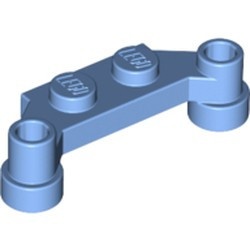 4590-42 Platte plaat 1x4 offset (plaat 2 x1+gaten links en rechts) blauw, midden NIEUW *1B320