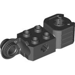 47431-11G Technic, steen 2x2 met asgat, vuist en rotatie Joint ball zwart gebruikt *