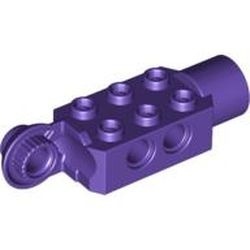 47432-89G Technic, steen 2x3 met gat and Rotation Joint Ball Half vericaal, rotation join socket paars, donker gebruikt *