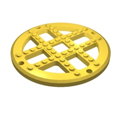 4750-3G FABULAND plaat rond 13 2/3 nop diameter geel gebruikt *