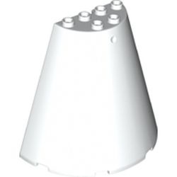 47543-1 Halve kegel 8x4x6 (pakketpost) wit NIEUW *5D0000