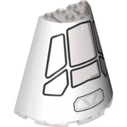 47543pb09-13 Halve kegel 8x4x6 Rocket Cockpit patroon (pakketpost) transparant bruin (kleurnaam was: trans ZWART) NIEUW *5D0000
