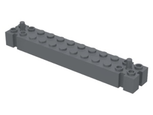 47855-85G Steen 2x12 met pin aan eindes grijs, donker (blauwachtig) gebruikt *