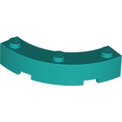 48092-39 Steen 4x4 gebogen (Dubbele macaroni) turquoise, donker NIEUW *1B066