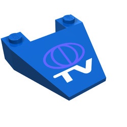 4858px1-7G Wig 4x4 taps TV en wereld logo blauw gebruikt *5V0000