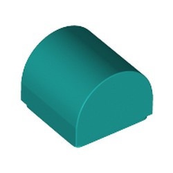 49307-39 Dakpan 1x1 halfrond turquoise, donker NIEUW *1B074