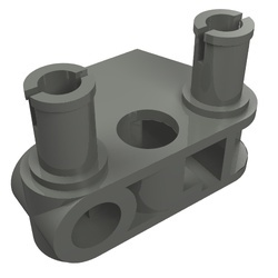50901-85G Bionicle Rhotuka connector blok 1x3x2 met twee pinnen grijs, donker (blauwachtig) gebruikt *