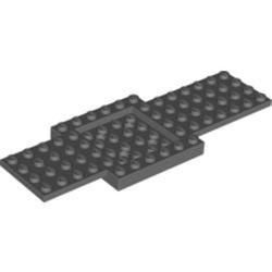 52037-85G Bodemplaat 16x6 met verhoogd midden grijs, donker (blauwachtig) gebruikt *