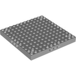 52040-86 Steen/plaat 12x12 met 3 gaten elke kant en asgaten in hoeken grijs, licht (blauwachtig) NIEUW *5K0000