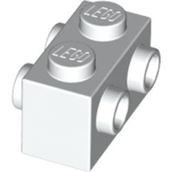 52107-1 Steen 1x2 noppen 2 zijden wit NIEUW *1B038