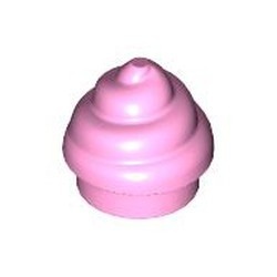 53119-104 Platte plaat 1x1 rond top horizontale twits roze, helder NIEUW *0W008