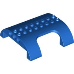 54096-7G Dakpan gebogen 8x8x2 met uitsparing voor deur blauw gebruikt *1D029