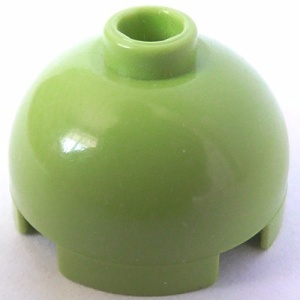 553-34G Steen, 2x2x1 dome TOP lime gebruikt *1L082