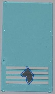 57895pb012-15G Glas met 5 strepen en paardehoofd transparant lichtblauw gebruikt *