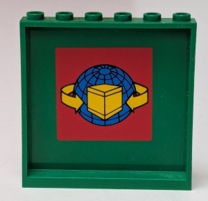 59349pb018-6G Paneel 1x6x5 met box en pijlen op ronde achtergrond (Sticker) groen gebruikt *5P0000