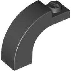 6005-11G Steen, boog 1x3x2 boven rond 1 nop bovenop zwart gebruikt *1L093