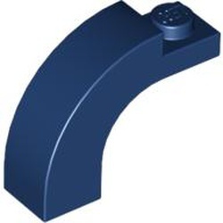 6005-63 Steen, boog 1x3x2 boven rond 1 nop bovenop blauw, donker NIEUW *1B069