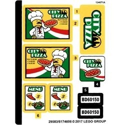 60150stk01 STICKER 60150 Pizza Van NIEUW *0S0000