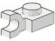 6019-1G Platte plaat 1x1 met horizontale clip wit gebruikt *1B315