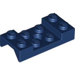 60212-63G Plaat 2x4 met spatbord (boven recht) met gat in midden blauw, donker gebruikt *6K05