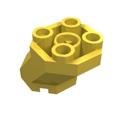 6032-3G Steen octanogal 2x2x3 2/3 schuine verbinding geel gebruikt *1L0000