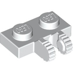 60471-1 Scharnierplaat 1x2- 2 houders aan zijkant wit NIEUW *1B299