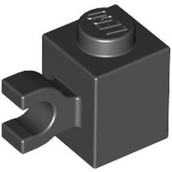 60476-11G Steen 1x1 met clip HORIZONTAAL zwart gebruikt *1L031