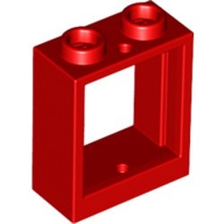 60592-5 Raam 1x2x2- vlak (NIEUWE stijl) ZONDER GLAS rood NIEUW *1B277