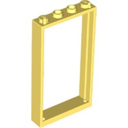 60596-103 Deurpost /raamframe 1x4x6 (2 gaatjes bovenin) geel, lichthelder NIEUW *1L234