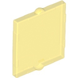 60601-19 Glas voor raam 1x2x2 nieuwe type (klein centraal pinnetje beide zijden) transparant geel NIEUW *1L000