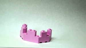 6066-104 Kasteel- kantelen 4x8x2 1/3 roze, helder NIEUW *
