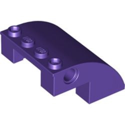 61487-89 Steen, 4x4x2 afgerond met gaten paars, donker NIEUW *
