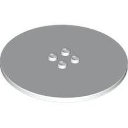 6177-1G Tegel 8x8 rond, 4 centrale noppen wit gebruikt *5D0000