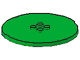 6177-36G Tegel 8x8 rond, 4 centrale noppen groen, helder gebruikt *5D0000