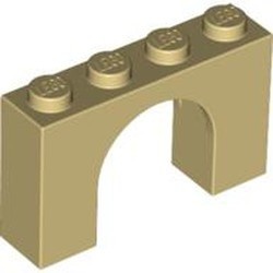 6182-2G Steen, boog 1x4x2 hoog crème gebruikt *1D051