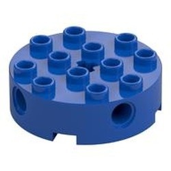 6222-7G Steen, rond 4x4 met gaten blauw gebruikt *1R018
