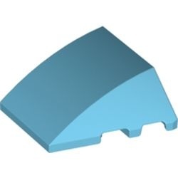 64225-156 Steen, wig 4x3 geen noppen bovenop blauw, middenazuur NIEUW *