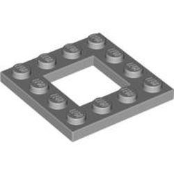 64799-86 Platte plaat 4x4 met gat 2x2 grijs, licht (blauwachtig) NIEUW *1L0000