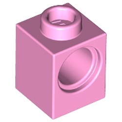 6541-104 Technic, steen 1x1 met PINgat roze, helder NIEUW *