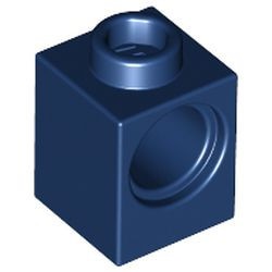 6541-63 Technic, steen 1x1 met PINgat blauw, donker NIEUW *