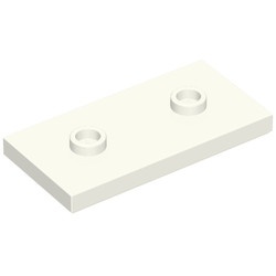 65509-1 Platte plaat 2x4 - 2 centrale noppen wit NIEUW *5C006